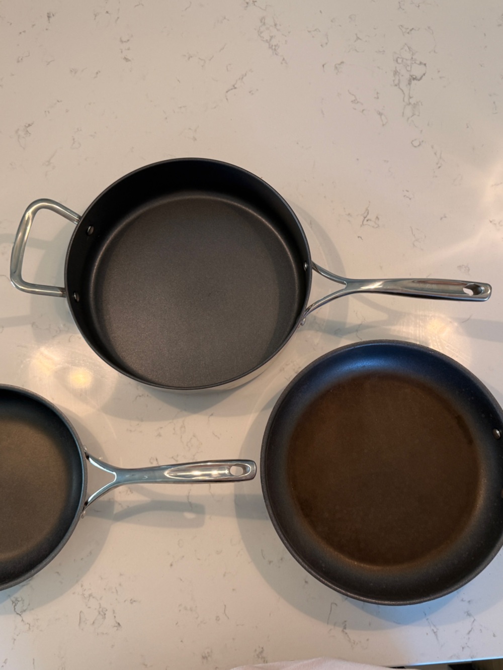 Non-Brand Black Nonstick Cookware Set - 3-Piece Skillets and Saucepan